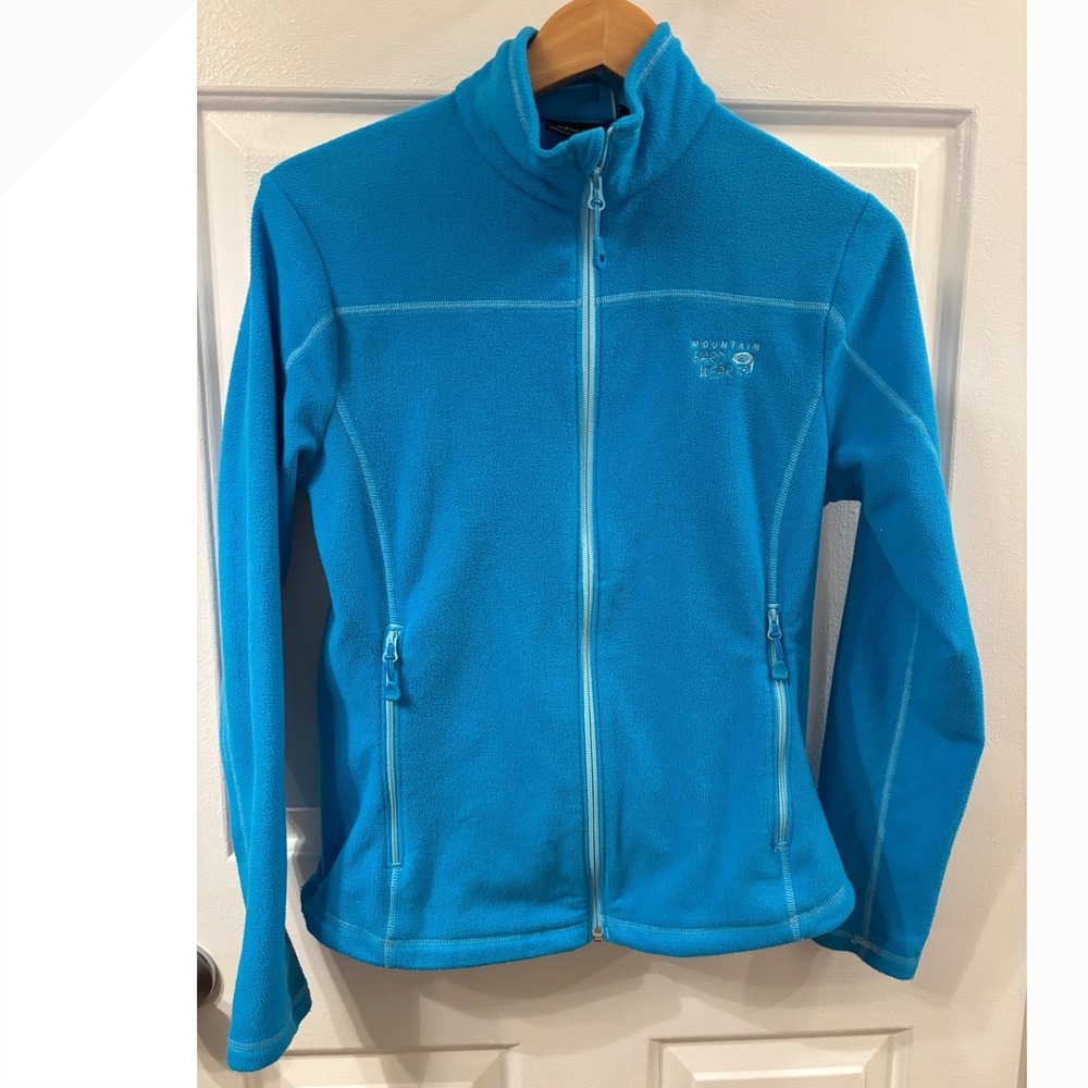 Mountain Hardwear Microchill Full Zip Fleece Jacket Cyan Blue Women - SZ   Med